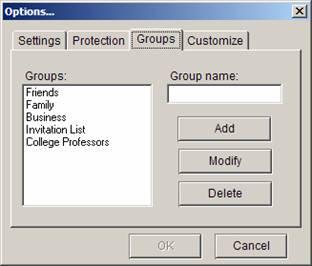 Figure 4.1 - Add Contact Group Screen